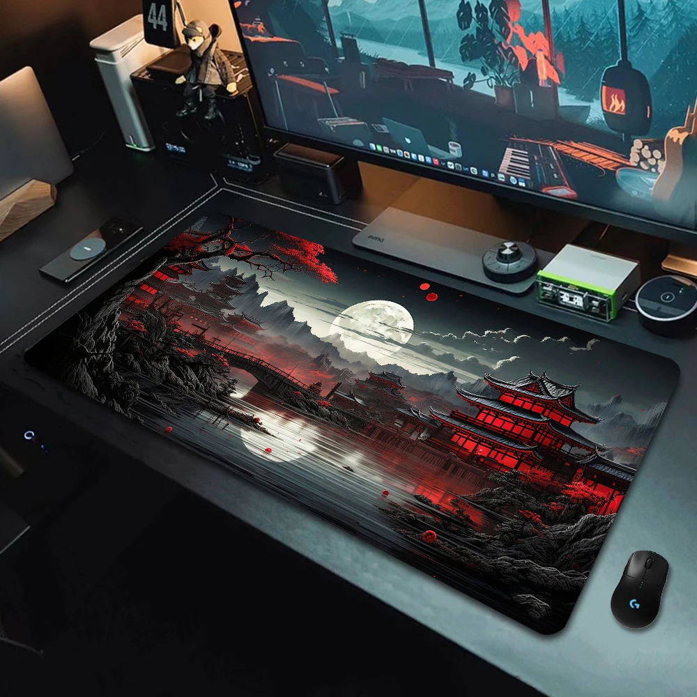 Japanese sky river moon large gaming mousepad and desk pads - Image 2