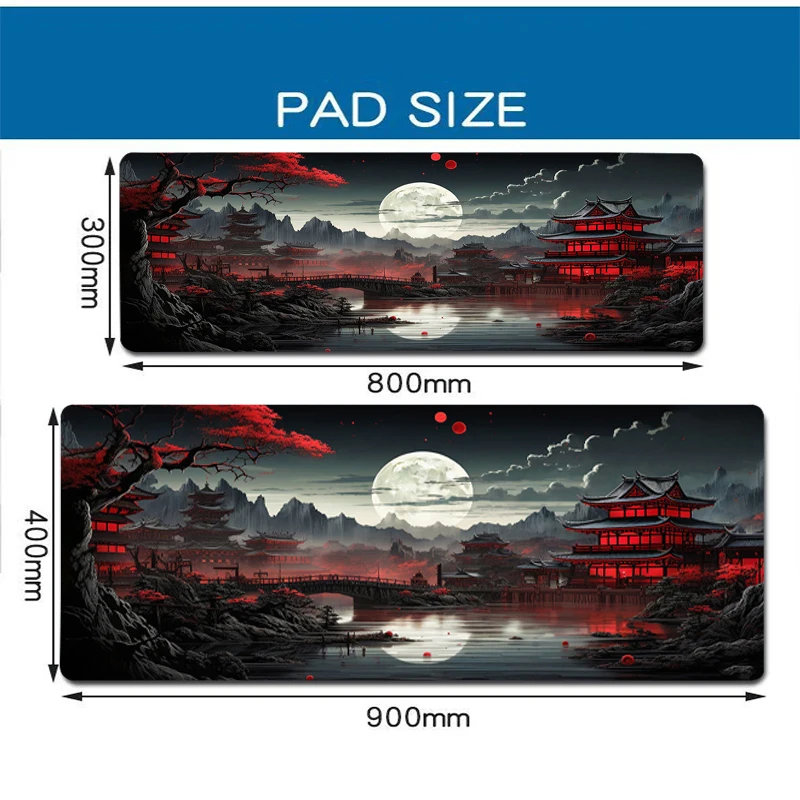 Japanese sky river moon large gaming mousepad and desk pads - Image 3