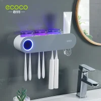 Grey Sterilizer Toothbrush Holder & Toothpaste Dispenser