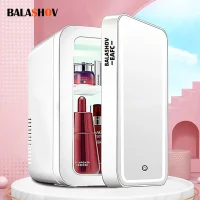 mini makeup fridge with LED mirror